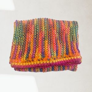 Vintage Colorful Granny Knit Small Accent Throw